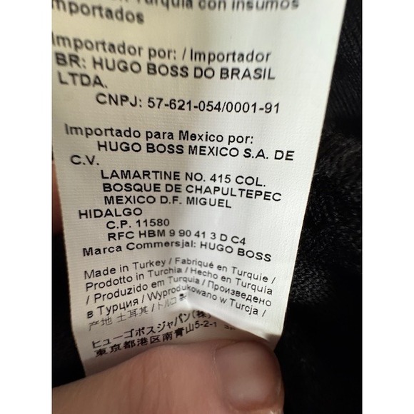 Hugo Boss Slim Fit Extra Fine Merino Wool Black V-Neck Sweater - XL - Picture 8 of 10